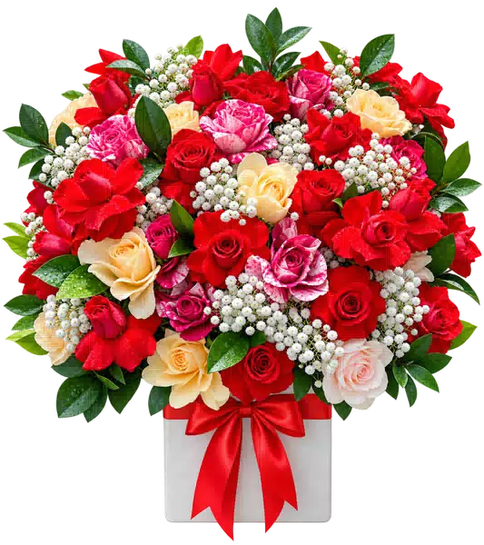 Hộp Hoa Hồng Tông Đỏ - Hồng