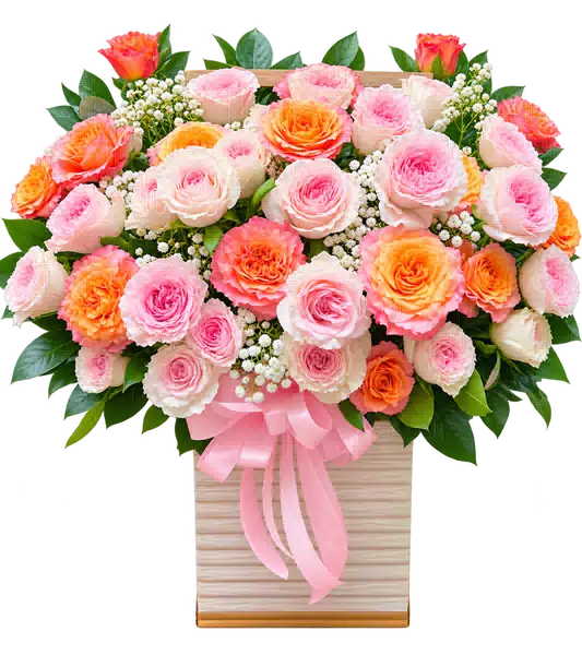Hộp Hoa Hồng Tông Hồng Pastel
