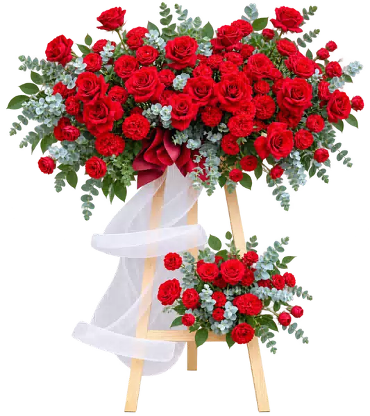 Kệ Hoa Hai Tầng Hồng Tông Đỏ