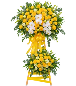 Kệ Hoa Hoa Lan Tông Vàng Cam