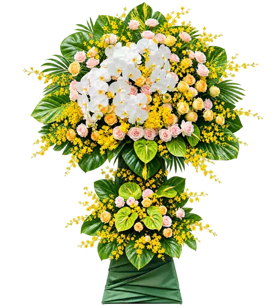 Kệ Hoa Hoa Lan Tông Vàng