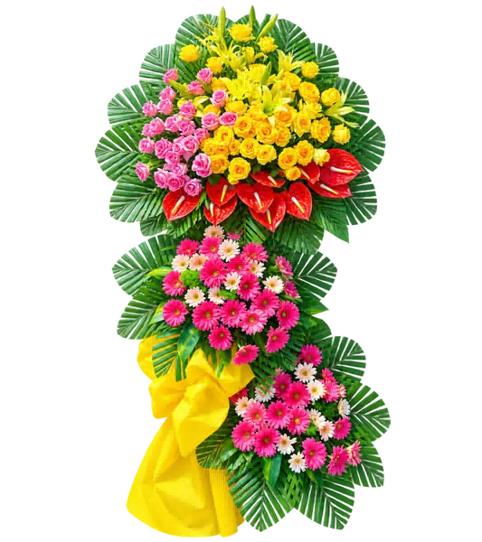 Kệ Hoa Hồng Môn Tông Vàng Hồng