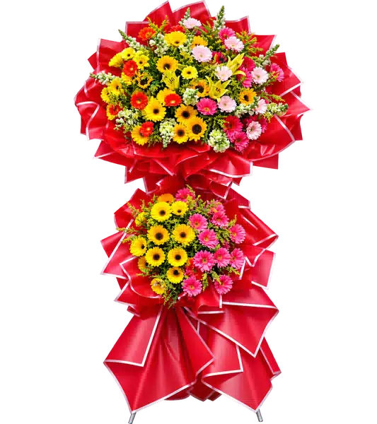 Kệ Hoa Hướng Dương Tông Đỏ Vàng
