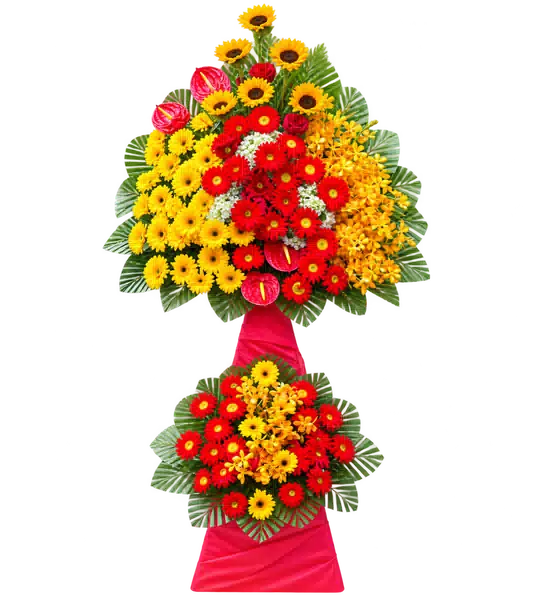 Kệ Hoa Hướng Dương Tông Đỏ Vàng