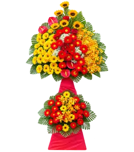 Kệ Hoa Hướng Dương Tông Đỏ Vàng