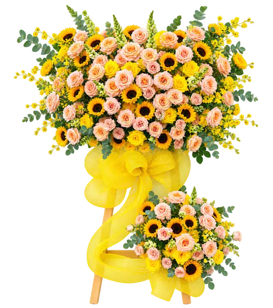 Kệ Hoa Hướng Dương Tông Vàng Cam