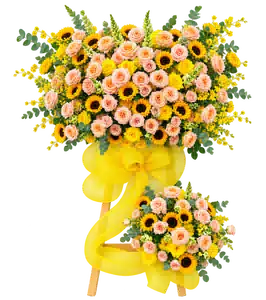Kệ Hoa Hướng Dương Tông Vàng Cam