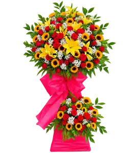 Kệ Hoa Hướng Dương Tông Vàng Hồng