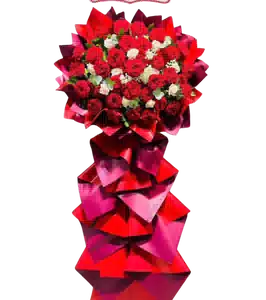 Kệ Hoa Khai Trương 1 Tầng Tông Đỏ 0188