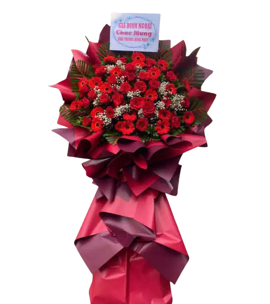 Kệ Hoa Khai Trương 1 Tầng Tông Đỏ