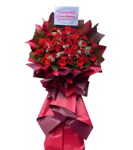 Kệ Hoa Khai Trương 1 Tầng Tông Đỏ