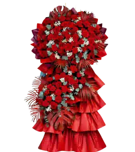 Kệ Hoa Khai Trương 2 Tầng Tông Đỏ 0178