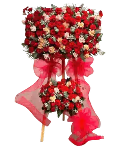 Kệ Hoa Khai Trương 2 Tầng Tông Đỏ 0212