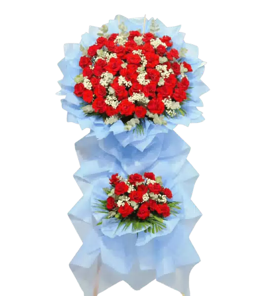 Kệ Hoa Khai Trương 2 Tầng Tông Đỏ 0222