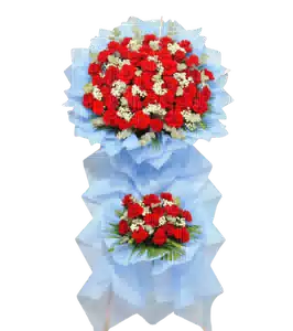 Kệ Hoa Khai Trương 2 Tầng Tông Đỏ 0222