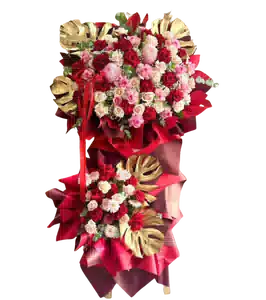 Kệ Hoa Khai Trương 2 Tầng Tông Đỏ