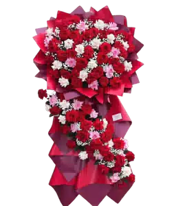 Kệ Hoa Khai Trương 2 Tầng Tông Đỏ Đô và Trắng