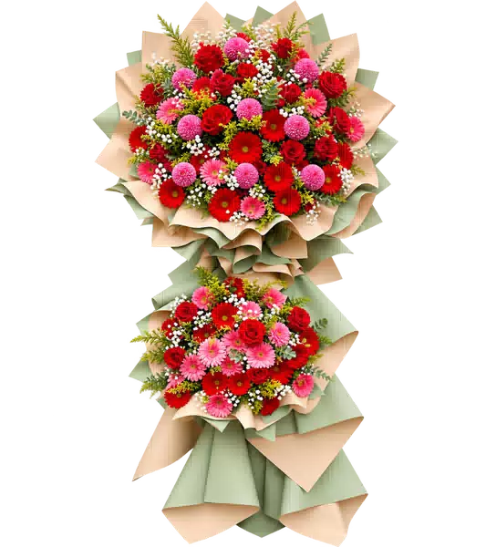Kệ Hoa Khai Trương Tông Cam Đỏ