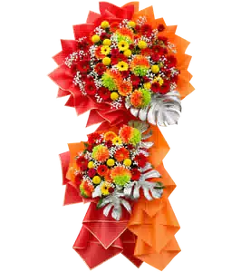 Kệ Hoa Khai Trương Tông Đỏ Cam
