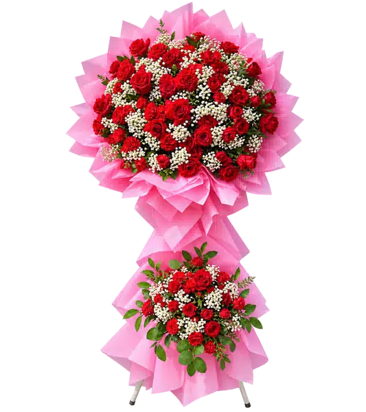 Kệ Hoa Khai Trương Tông Hồng Đỏ