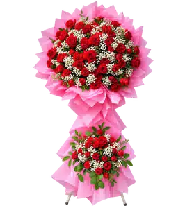 Kệ Hoa Khai Trương Tông Hồng Đỏ