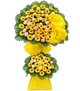 Kệ Hoa Khai Trương Tông Vàng Cam
