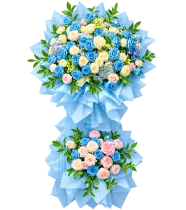 Kệ Hoa Khai Trương Tông Xanh Dương