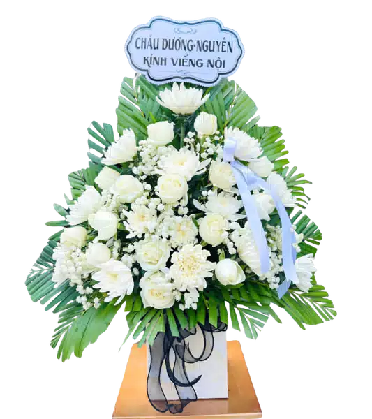 Kệ Hoa Tang 1 Tầng mang sắc Trắng và Xanh