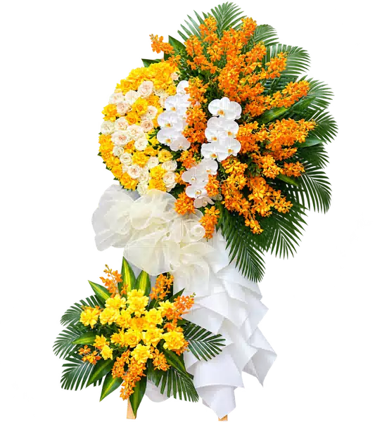 Kệ Hoa Viếng Cam Trắng