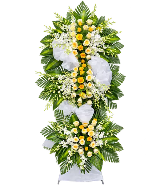 Kệ Hoa Viếng Cam Trắng