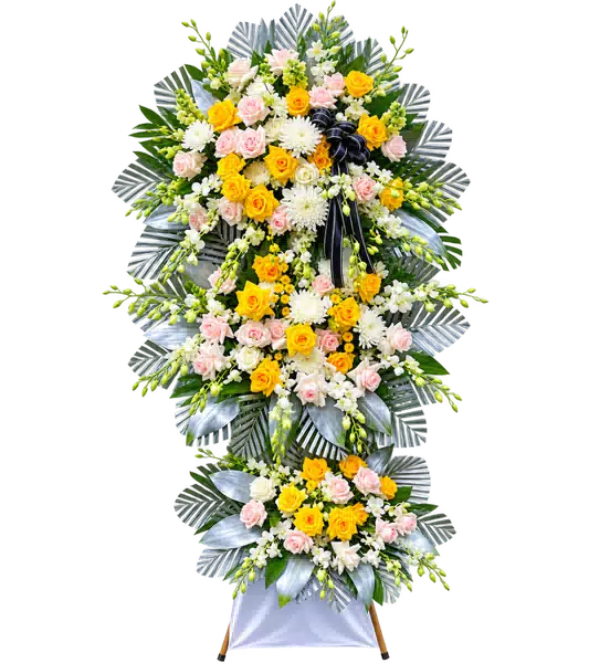 Kệ Hoa Viếng Cam Trắng