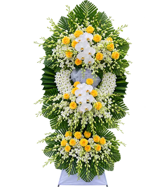 Kệ Hoa Viếng Cam Trắng