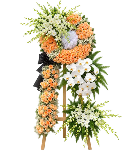 Kệ Hoa Viếng Cam Trắng