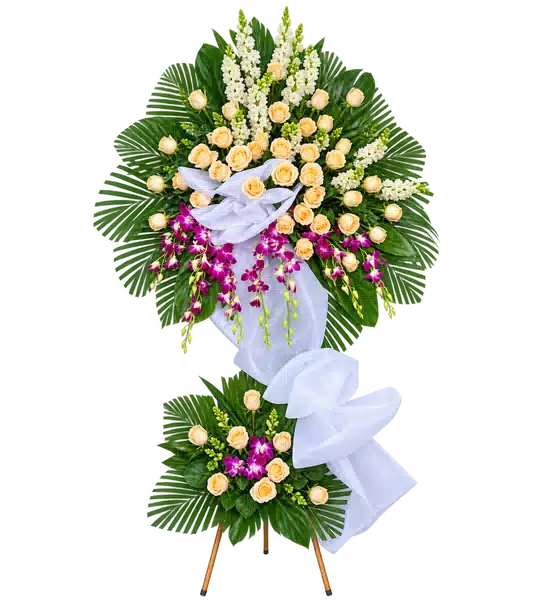 Kệ Hoa Viếng Hồng Kem