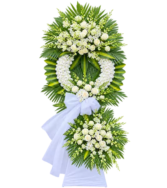 Kệ Hoa Viếng Lan Trắng Hồng Trắng Ba Tầng