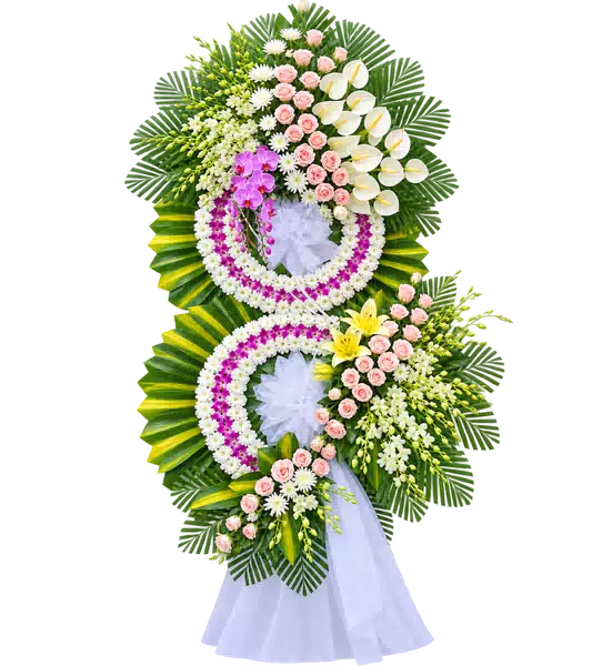 Kệ Hoa Viếng Tím Hồng