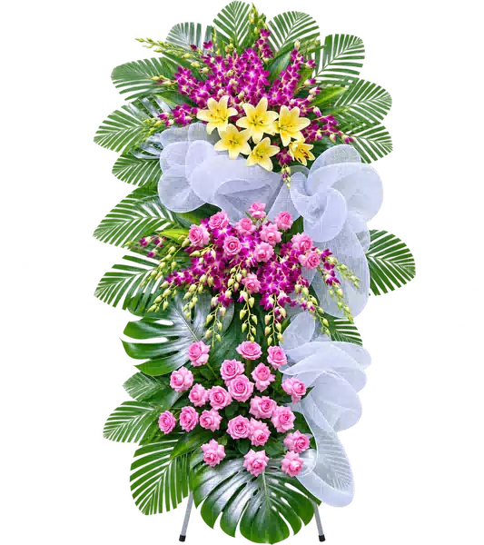 Kệ Hoa Viếng Tím Hồng