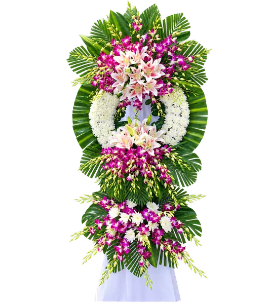 Kệ Hoa Viếng Tím Hồng
