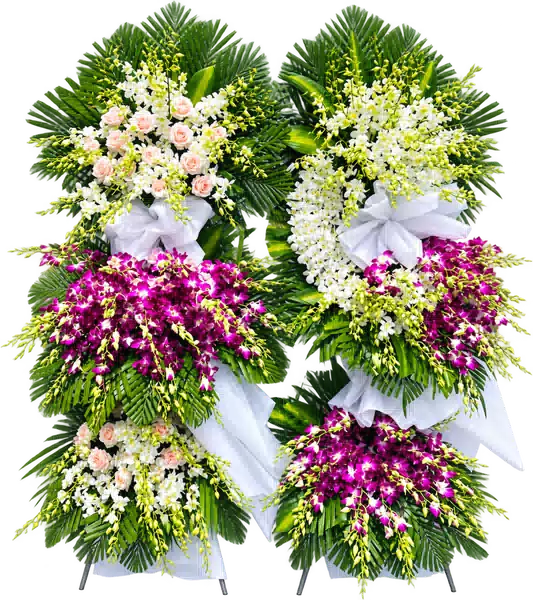 Kệ Hoa Viếng Tím Hồng
