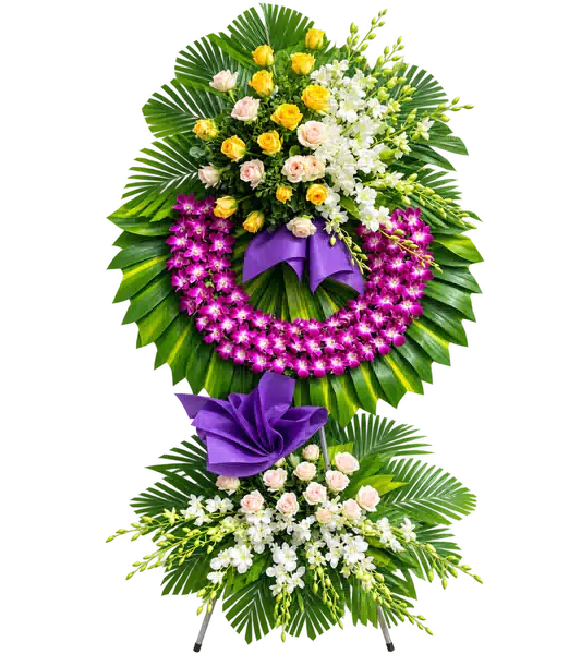 Kệ Hoa Viếng Tím Hồng