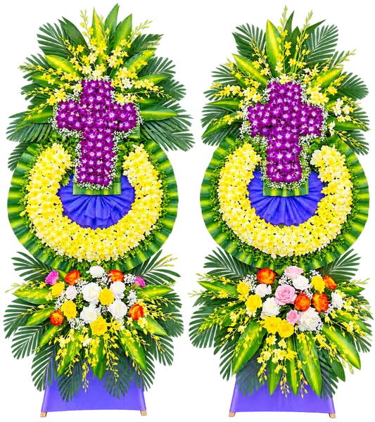 Kệ Hoa Viếng Tím Hồng