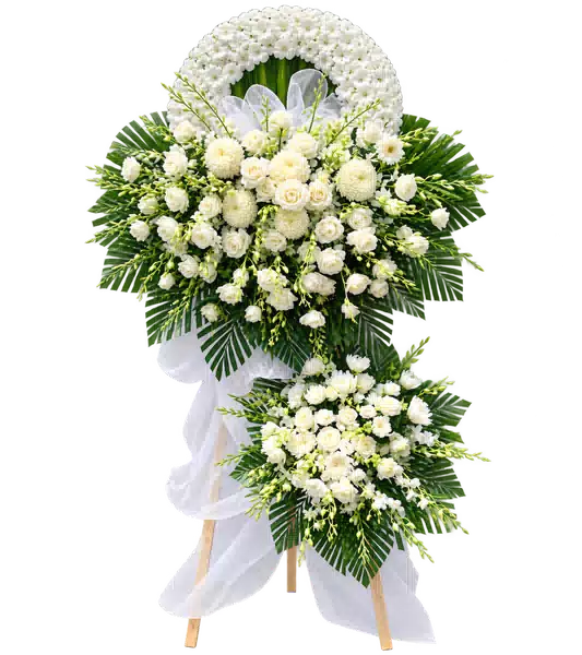 Kệ Hoa Viếng Trắng Ba Cụm