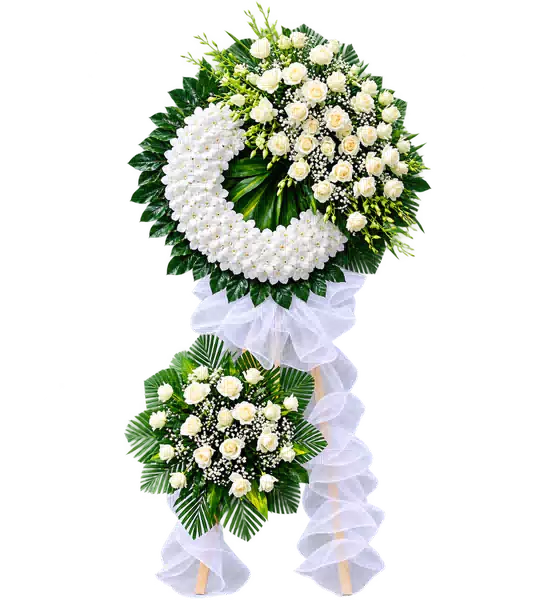 Kệ Hoa Viếng Trắng Xanh