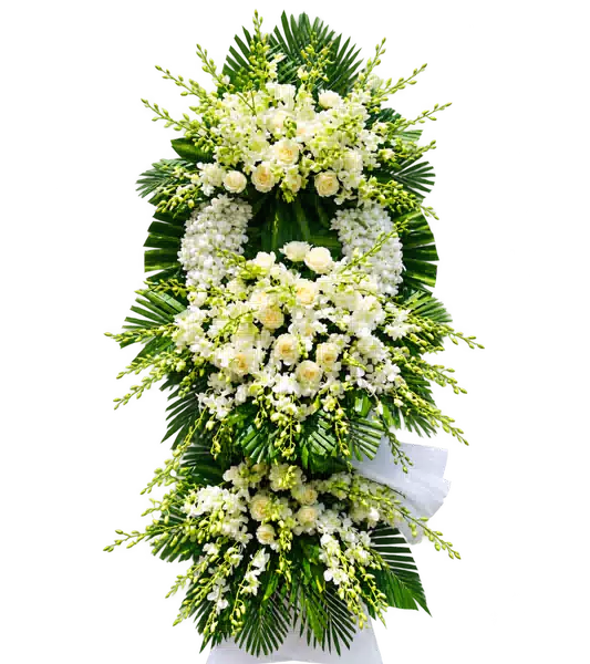 Kệ Hoa Viếng Trắng Xanh