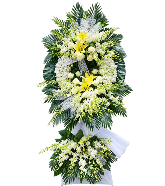 Kệ Hoa Viếng Trắng Xanh