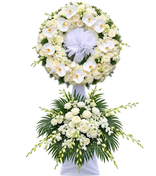 Kệ Hoa Viếng Trắng Xanh