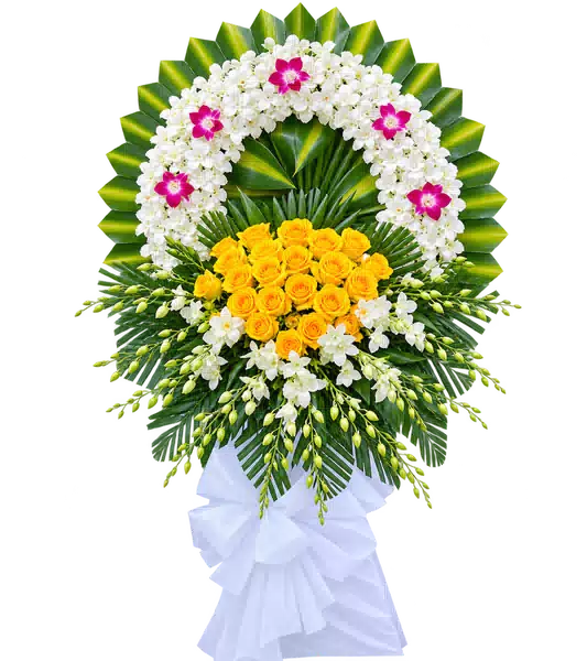 Kệ Hoa Viếng Trắng Xanh