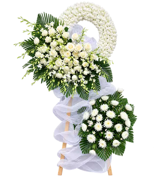 Kệ Hoa Viếng Trắng Xanh