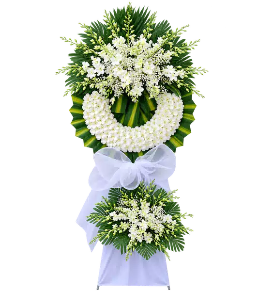 Kệ Hoa Viếng Trắng Xanh