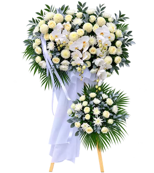 Kệ Hoa Viếng Trắng Xanh